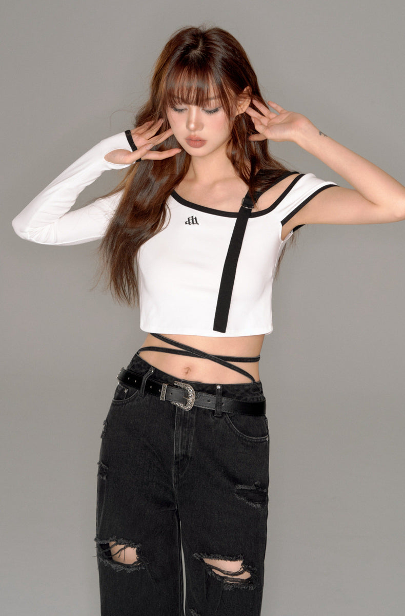 asymmetry shoulder tops – ANDWANG