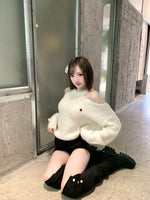 画像をギャラリービューアに読み込む, Off shoulder over knit
