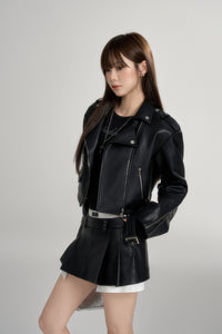 AND logo leather jacket