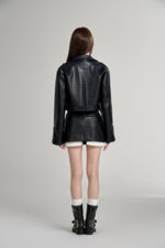 Load image into Gallery viewer, AND logo leather jacket
