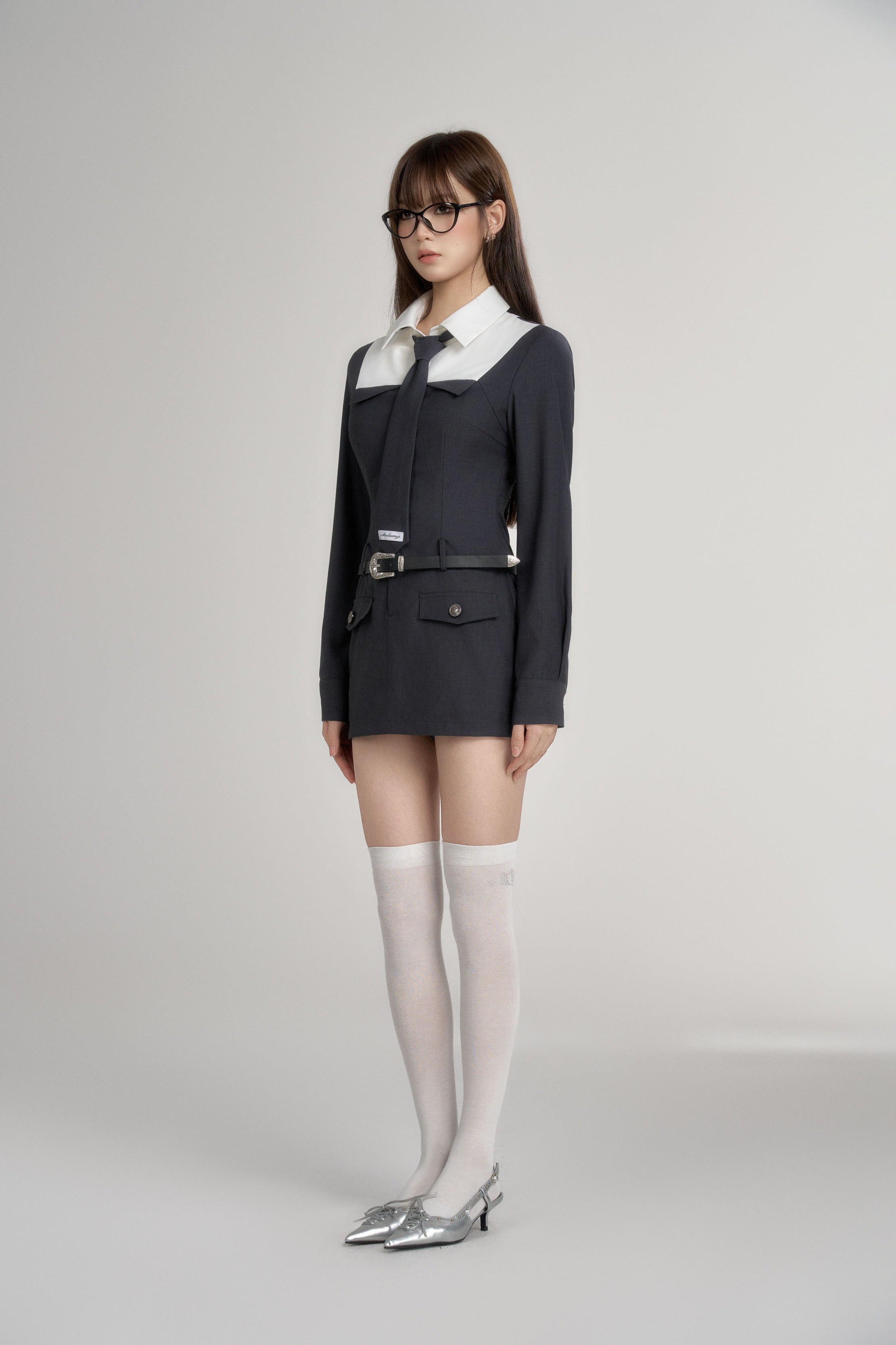 School tie shirt suit onepiece