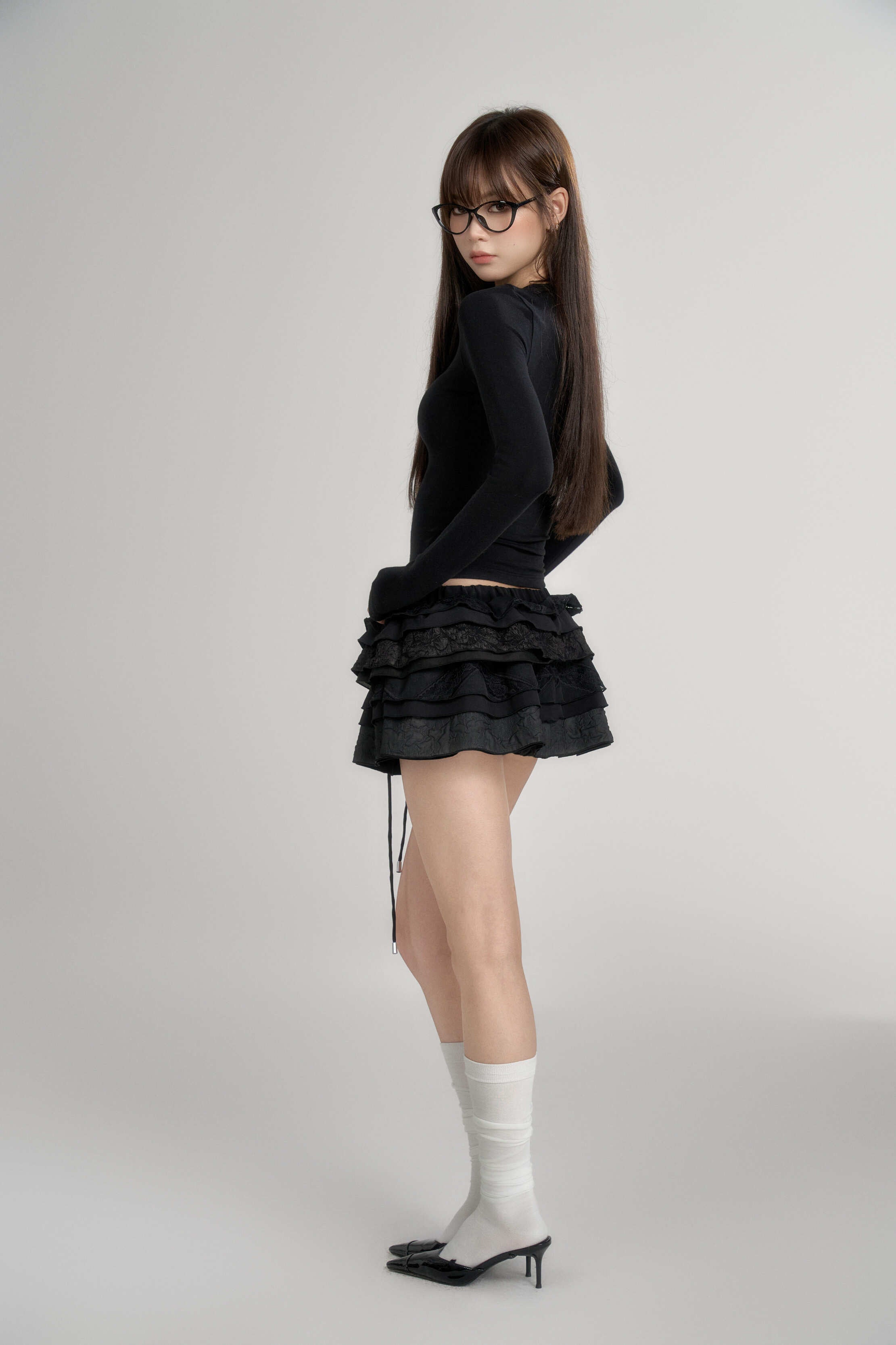 Frill lace docking skirt