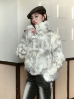 이미지를 갤러리 뷰어에 로드 , White mix fake fur coat
