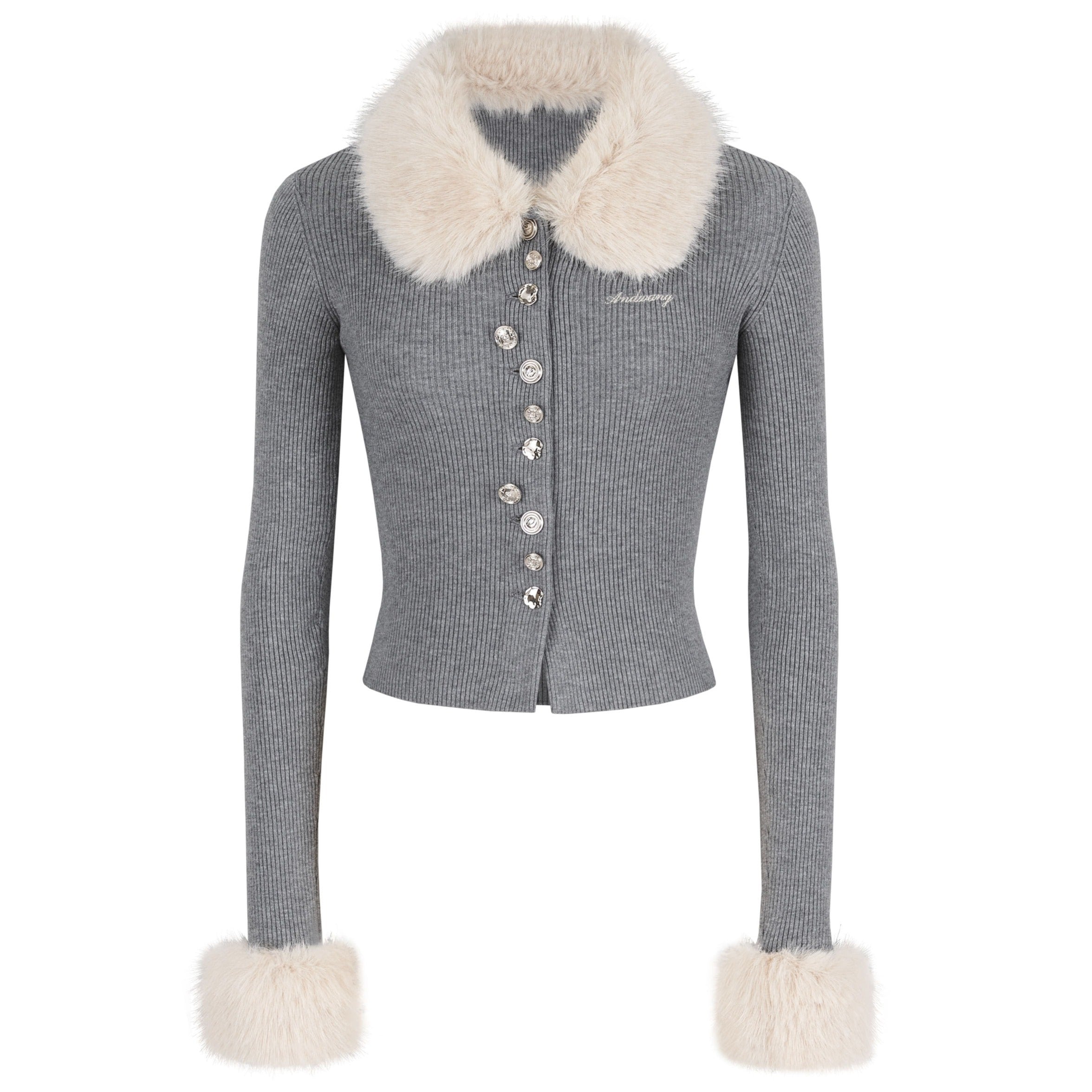 Fur bonbon cardigan