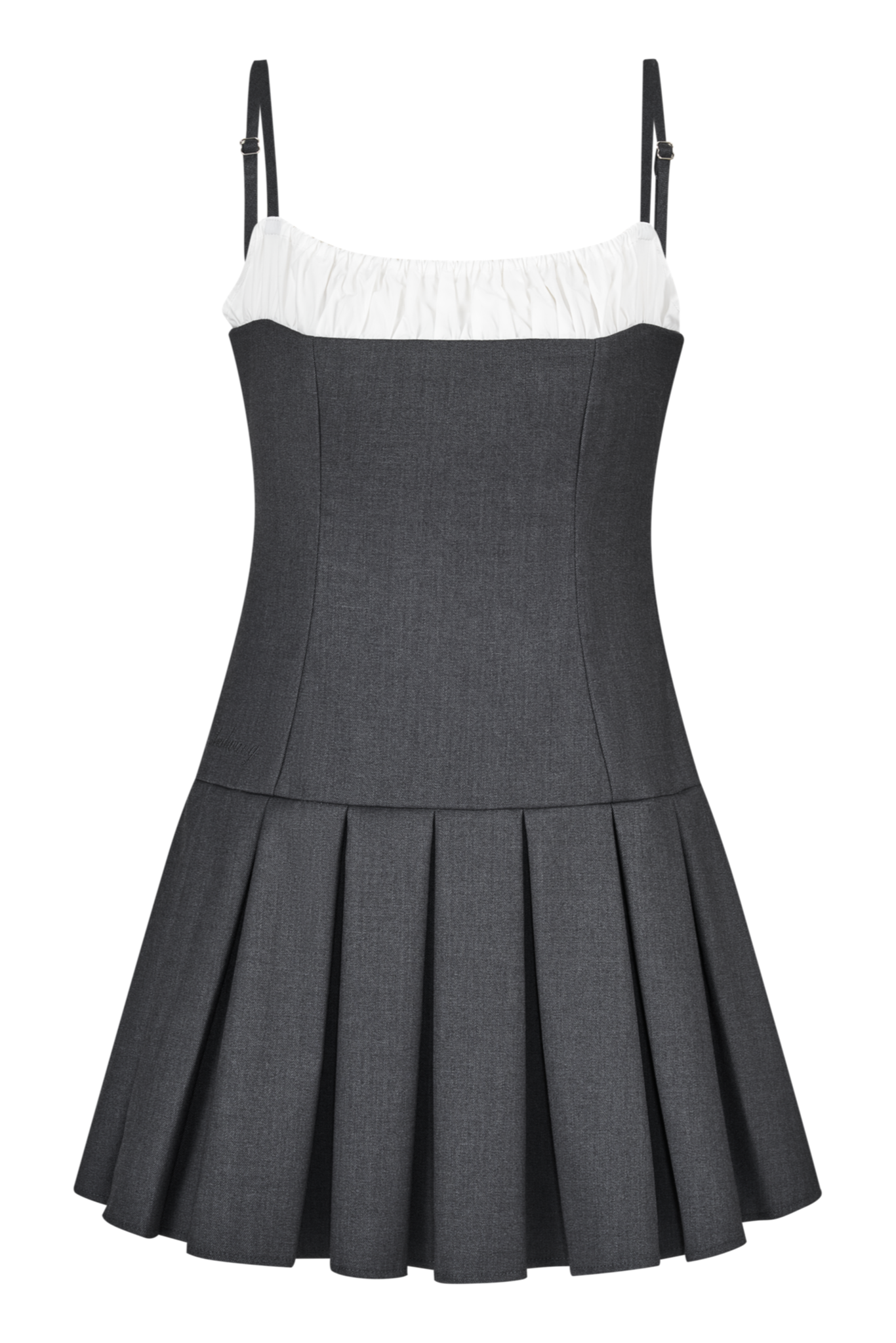 Slim tie pleats mini dress