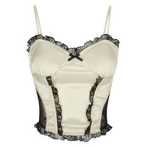 Satin lingerie corset tops