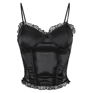 Satin lingerie corset tops