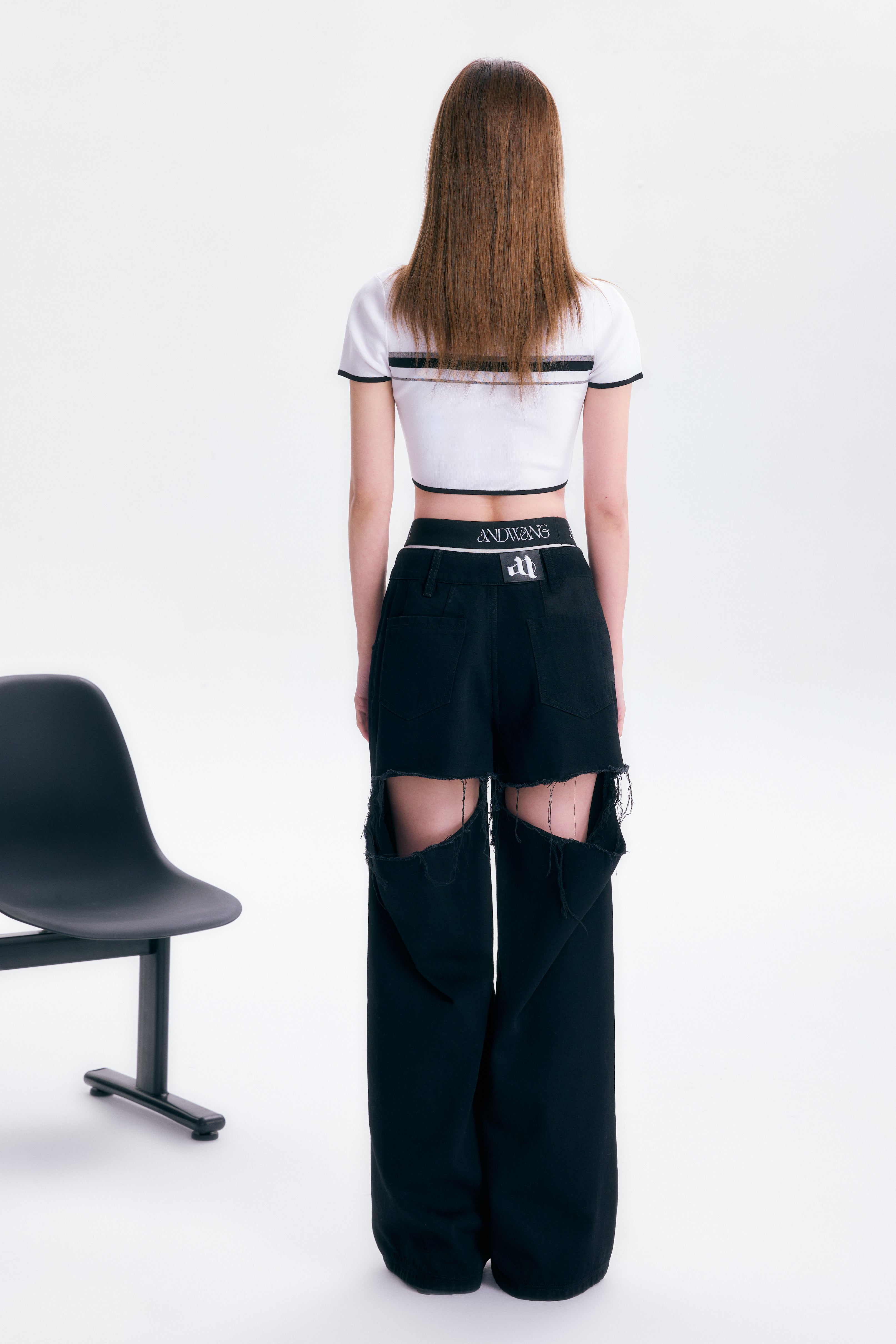 予約販売】 back cutout denim pants (black×black) – ANDWANG